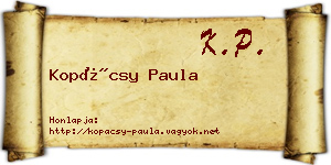 Kopácsy Paula névjegykártya